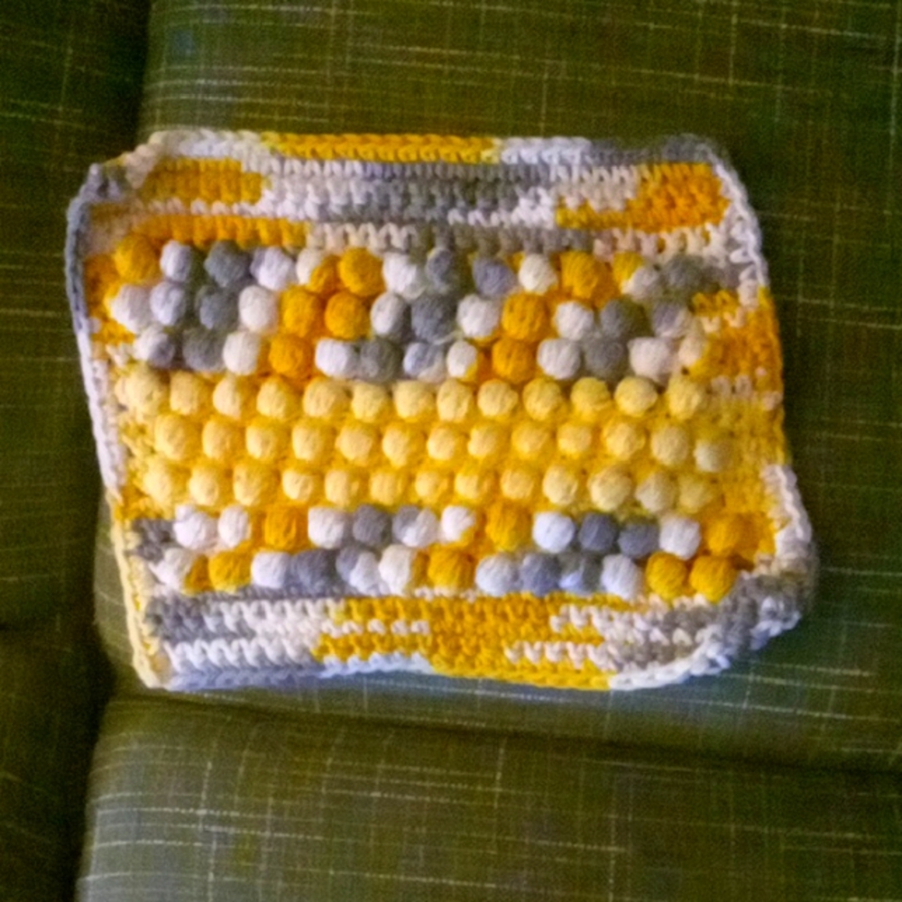 Handmade Crochet Yellow and Gray swifter wet jet reusable pad